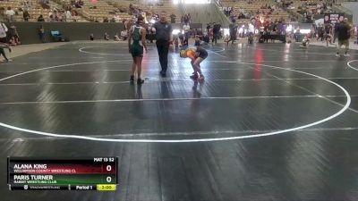 112 lbs Quarterfinal - Alana King, Williamson County Wrestling Cl vs Paris Turner, Rabbit Wrestling Club