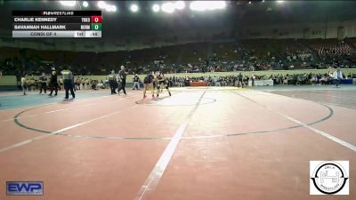 130 lbs Consi Of 4 - Charlie Kennedy, Yukon Middle School Girls vs Savannah Hallmark, Norman Jr High