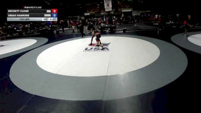 138 lbs Beckett Clear, IEWA - Inland Empire Wrestling Association vs Uriah Hawkins, SDIKWA - San Diego-Imperial Kids Wrestling Association