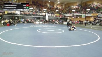 157 lbs Quarterfinal - Travis Johnson, Hoxie HS vs Xander Young, Lyons HS