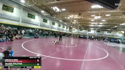 45 lbs Cons. Round 6 - Lincoln Idso, Dickinson Wrestling Club vs Teagen Walston, Team Champs