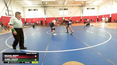 285 lbs Champ. Round 1 - Ruben Zarate, Utah Tech University vs Michael Brent, Fresno State NCWA