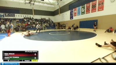 132 lbs 5th Place Match - Ren Wakai, Liberty vs Marcos Zuniga, Othello