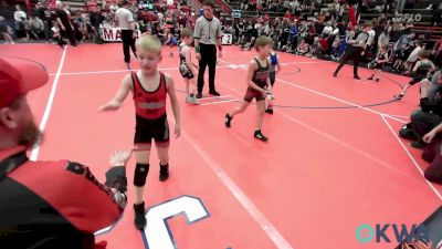 60 lbs Consi Of 4 - Reece Crenshaw, Woodland Wrestling Club vs Kolt Babot, Newkirk Takedown