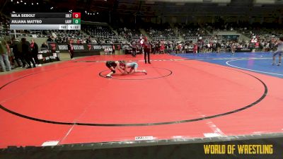 68 lbs Semifinal - Mila Sebolt, Sebolt Wrestling Academy vs Juliana Matteo, Lady Warriors Wrestling Club