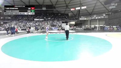 Girls 4A 115 lbs Champ. Round 1 - Bailee Wagner, Sumner (Girls) vs Ami Stanford, Lincoln (Seattle) (Girls)