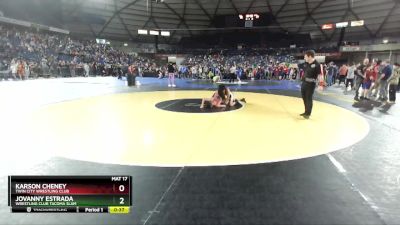 108 lbs Cons. Round 4 - Karson Cheney, Twin City Wrestling Club vs Jovanny Estrada, Wrestling Club Tacoma Slam