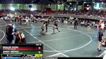 65 lbs Quarterfinal - Emery Neiman, Ogallala Youth Wrestling vs Emalee Mosel, Plainview Pirates