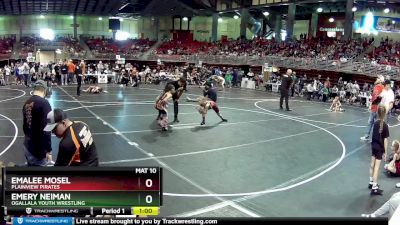 65 lbs Quarterfinal - Emery Neiman, Ogallala Youth Wrestling vs Emalee Mosel, Plainview Pirates