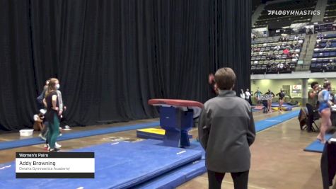 Addy Browning - Women's Pairs, Omaha Gymnastics Academy - 2021 Women's Xcel Region 4 Championships