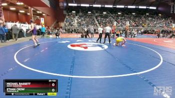 2A-132 lbs 5th Place Match - Ethan Crow, Thermopolis vs Michael Bassett, Rocky Mountain