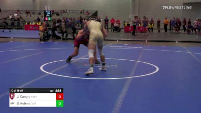 141 lbs C Of 16 #1 - Joseph Cangro, Harvard vs Seth Koleno, Clarion