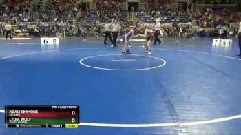105 lbs 7th Place Match - Adali Simmons, Killdeer vs Lydia Wolf, South Border