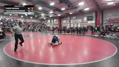 132 lbs Champ. Round 1 - Adan Sanchez Bautista, Pacifica/Oxnard vs Jason Paganos, Walnut