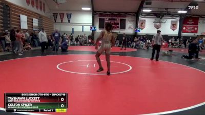 Round 1 - Tayshawn Luckett, West Burlington/Notre Dame vs Colton Spicer, Keokuk Kids Wrestling Club