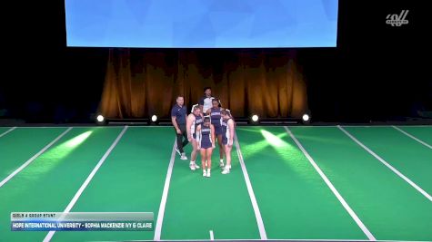 Hope International University - Sophia Mackenzie Ivy & Claire [2026 Girls 4 Group Stunt] 2026 UCA & UDA College Cheerleading and Dance Team National Championship
