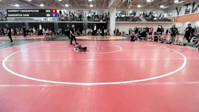 56-60 lbs Quarterfinal - Samantha Ham, Nebraska Wrestling Academy vs Garrett Lingenfelter, Topeka Blue Thunder Wrestling