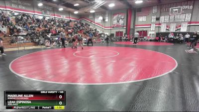 145 lbs Champ. Round 1 - Madeline Allen, Rancho Cucamonga vs Leah Espinosa, Adelanto