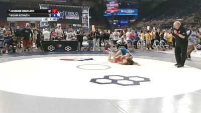 100 lbs Champ. Rd Of 16 - Jasmine Brucato, New York vs Noah Kovach, Texas