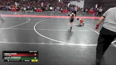 72 lbs Champ. Round 1 - Uriah Kaiser, Stratford vs Lucas Andrisevic, Oregon Youth Wrestling