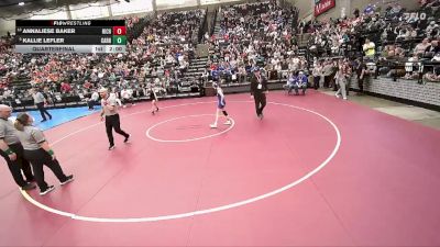 3A 100 lbs Quarterfinal - Kallie Lefler, Carbon vs Annaliese Baker, Richfield