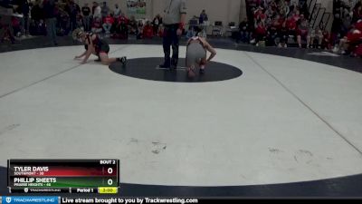 182 lbs Champ Round 1 (16 Team) - Phillip Sheets, Prairie Heights vs Tyler Davis, Southmont