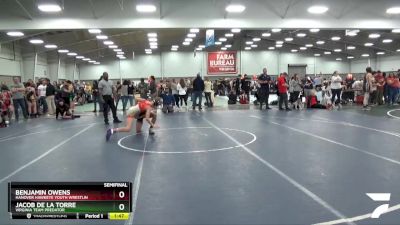 114 lbs Semifinal - Jacob De La Torre, Virginia Team Predator vs Benjamin Owens, Hanover Hawkeye Youth Wrestlin