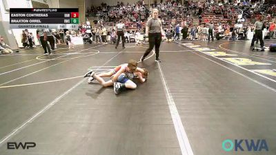 70 lbs Quarterfinal - Easton Contreras, Raw Wrestling Club vs Braxton Orrel, Berryhill Wrestling Club