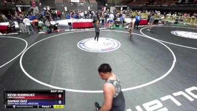 215 lbs Cons. Round 4 - Kevin Rodriguez, LAWC/Chaminade vs Damian Diaz, South High School Wrestling