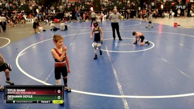 67 lbs 1st Place Match - Titus Shaw, Broken Bow Wrestling Cub vs DeShawn Doyle, Holly