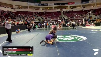 Girls 126 lbs Cons. Round 2 - Jayden Kayser, Socorro vs Evelyn Auzenne, Kirtland Central