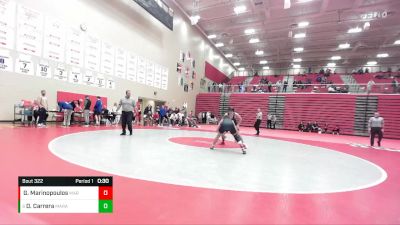 132 lbs 3rd Place Match - Demetrios Carrera, Marmion Academy vs George Marinopoulos, Marist