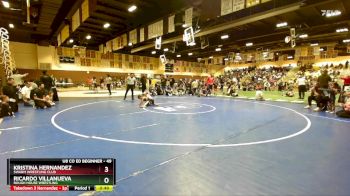 49 lbs Semifinal - Kristina Hernandez, Swarm Wrestling Club vs Ricardo Villanueva, Rough House Wrestling