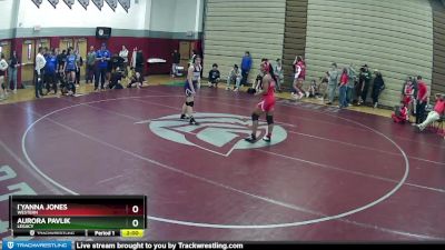 135 lbs Champ. Round 1 - Aurora Pavlik, Legacy vs I`yanna Jones, Western