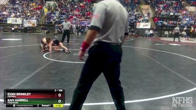 2 - 106 lbs Semifinal - Kam Harrell, Poquoson vs Evan Brinkley, Central