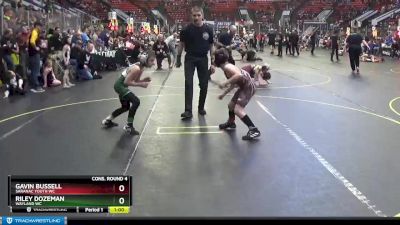 67 lbs Cons. Round 4 - Gavin Bussell, Saranac Youth WC vs Riley Dozeman, Wayland WC