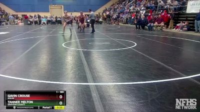 1 - 165 lbs Cons. Round 2 - Tanner Melton, Grayson County vs Gavin Crouse, Galax