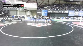 Girls 3A 130 lbs Cons. Round 2 - Kamileh Garcia-Palma, Lincoln (Tacoma) (Girls) vs Raenna Brown, Silas (Girls)