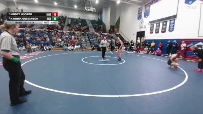 115 lbs 1st Place Match - Kinsey Hooper, Rawlins vs Kyonna Gustafson, Hulett