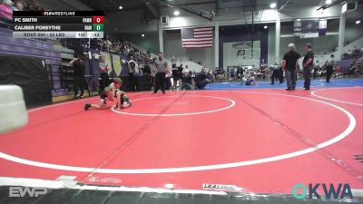 52 lbs Quarterfinal - PC Smith, Pawhuska Elks Takedown vs Caliber Forsythe, Raw Wrestling Club