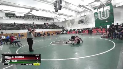 150 lbs Cons. Round 4 - Benjamin Riesberg, La Canada vs Avani Nieves, Perris