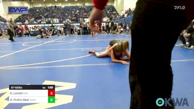 97-102 lbs Rr Rnd 3 - Sicilie Lomeli, Shelton Wrestling Academy vs Avriella Pretty Bear, Harrah Little League Wrestling