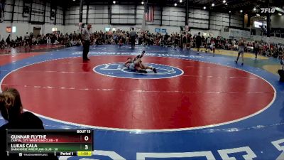 80 lbs Round 5 (6 Team) - Lukas Cala, DARKHORSE WRESTLING CLUB vs Gunnar Flythe, CAPITAL CITY WRESTLING CLUB