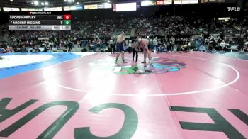 4A 285 lbs Champ. Round 1 - Archer Higgins, Timberlake vs Lucas Hartley, American Falls