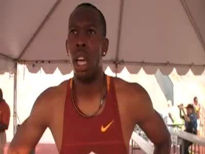 Reggie Wyatt USC after qualifying for 400 hurdles 2010 NCAA West Preliminary