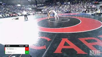 4A 285 lbs Quarterfinal - Miguel Angel Galvez, Davis vs Jesse Mains, Emerald Ridge