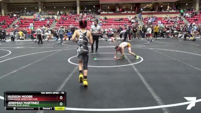 76 lbs Quarterfinal - Hudson Moore, Tonganoxie Wrestling Club vs Jeremiah Martinez, Pomona Elite (PWCC)