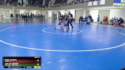 50 lbs Semis (4 Team) - Oscar Geiser, NYM (New York Mills) vs Cole Kontz, Canby