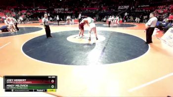 3A 285 lbs Cons. Round 1 - Mikey Milovich, Elk Grove Village (E.G.) vs Joey Herbert, Wilmette (Loyola Academy)