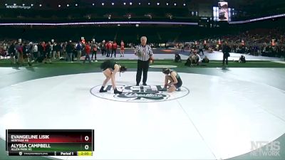 Girls-100 lbs Champ. Round 1 - Alyssa Campbell, Allen Park HS vs Evangeline Lisik, Heritage HS